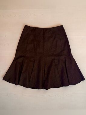 Women's Brown A-Line Flounced Hem Skirt Size 8